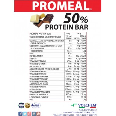 PROMEAL PROTEIN BAR 50% 20 BAR X 60G