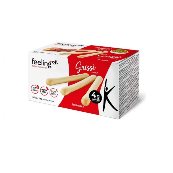 Grissi' Feeling OK (3x50g) – Grissini Proteici KETOLOW CARB