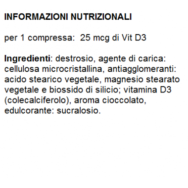 VITAMINA D MASTICABILE CIOCCOLATO 100 CPR