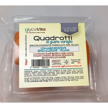 GLYCO QUADROTTI VANILLA (50g) - gluten free KETO