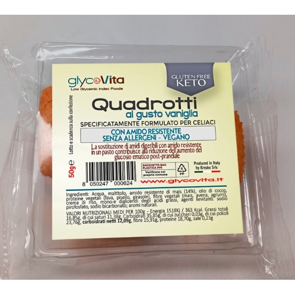 GLYCO QUADROTTI VANILLA (50g) - gluten free KETO